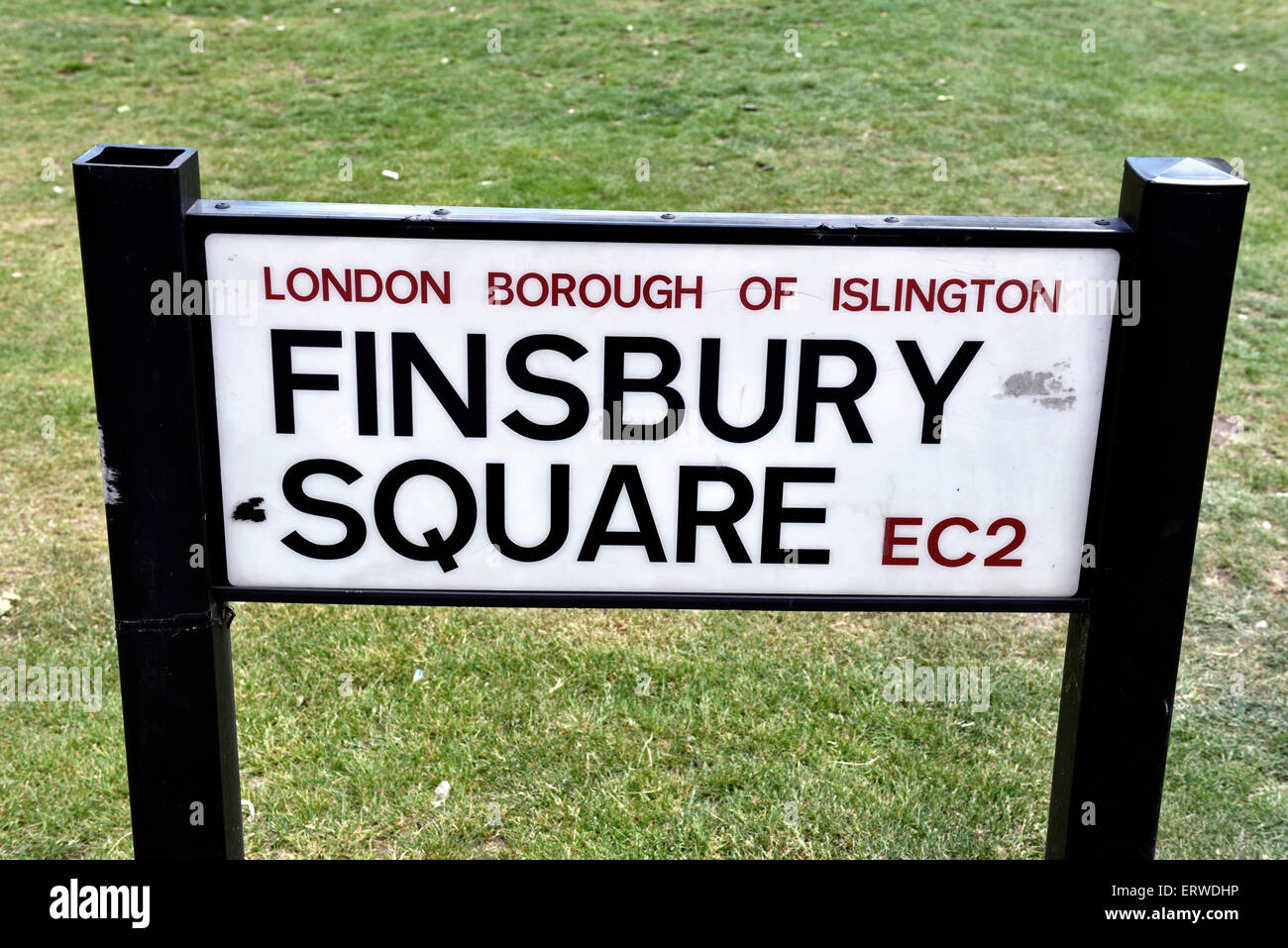 Finsbury Square Straßenschild EC2, London Borough of Islington England Großbritannien UK Stockfoto