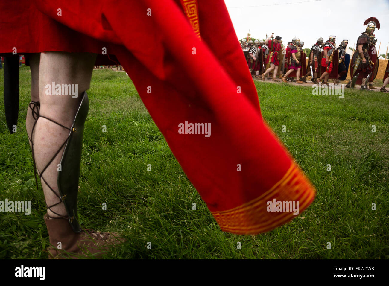 Moskau, Russland. 5. Juni 2015. Teilnehmer des 5. Zeiten und Epochen Festival - antiken Rom im Park Kolomenskoje in Moskau, Russland Stockfoto