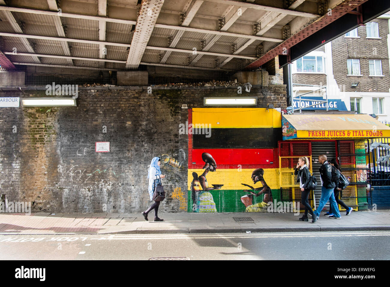 Straße, Brixton, London, Vereinigtes Königreich Stockfoto