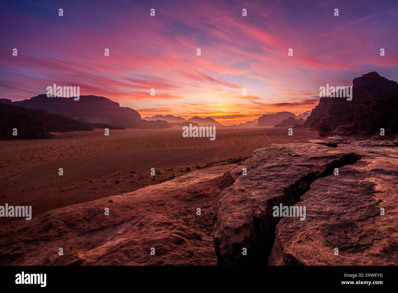 Wadi Rum Wüste, Jordanien Stockfoto