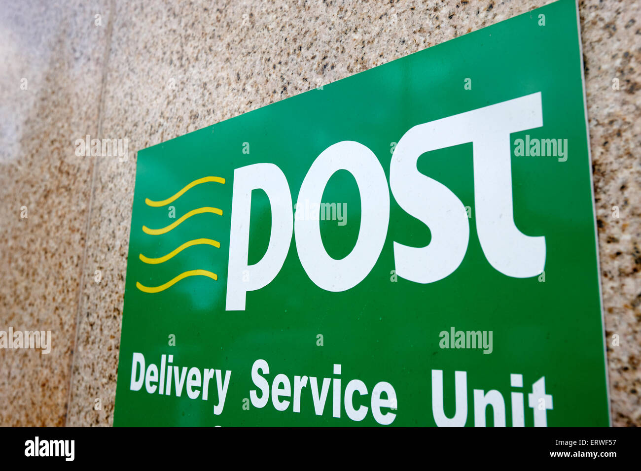 ein Post irische Post Lieferung Service Einheit Zeichen Cootehill County Cavan Irland Stockfoto