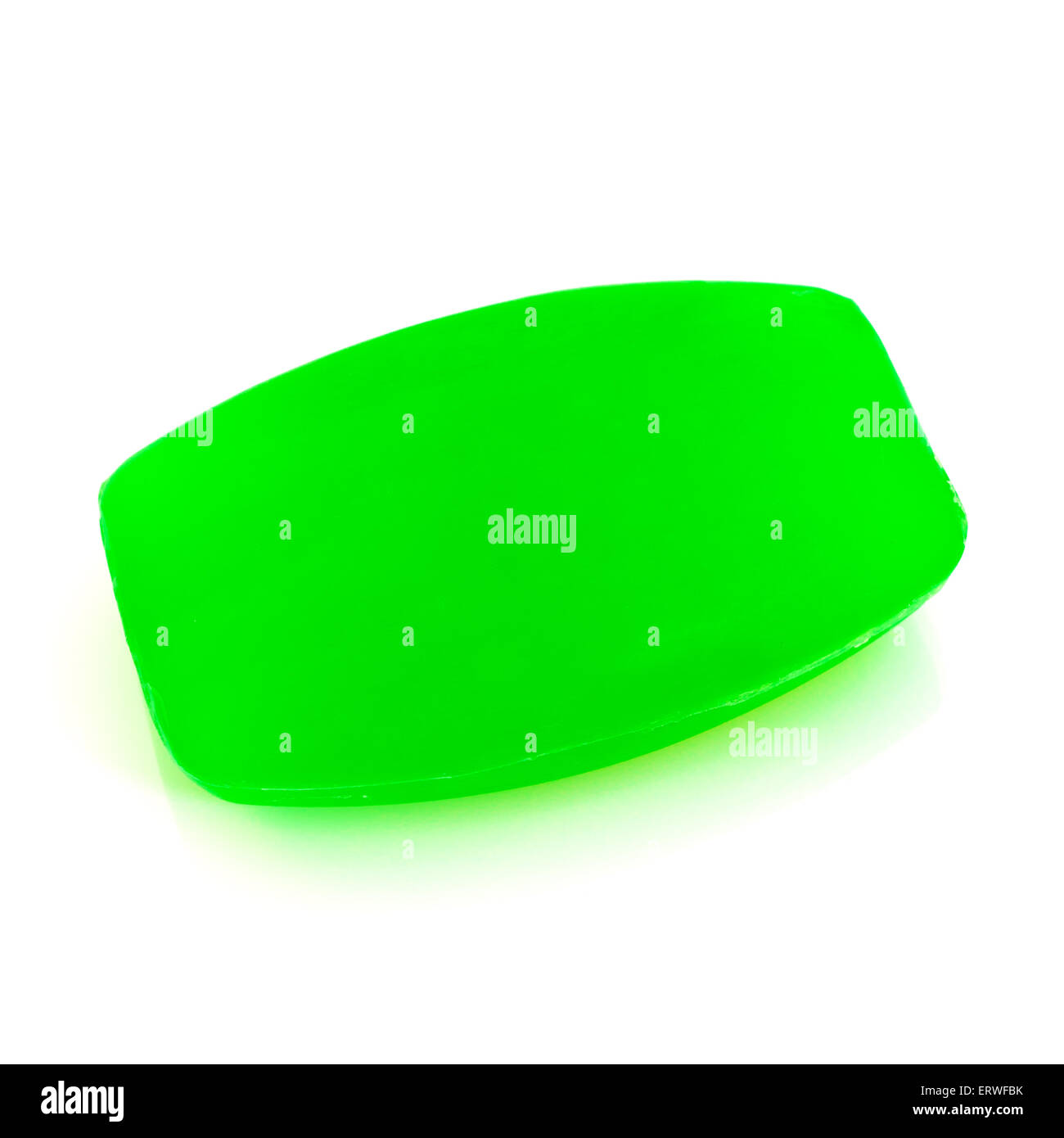 Die Seife ist grün, auf einem weißen Hintergrund isoliert Stockfoto