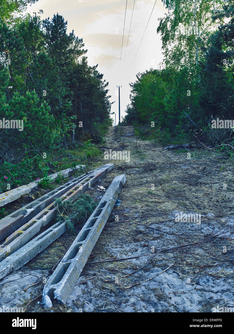 Vergessene elektrische Masten Stockfoto