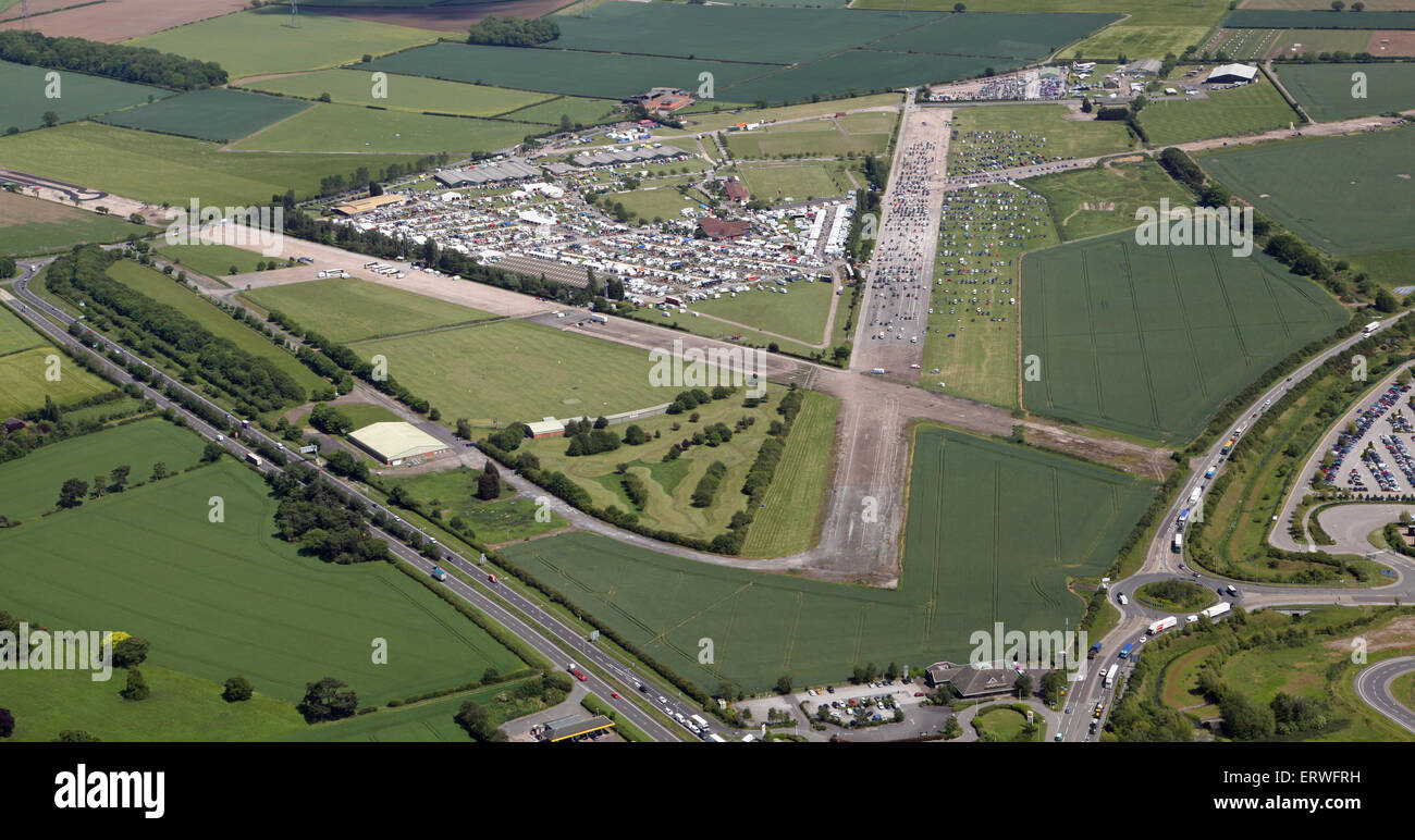 Luftaufnahme von Newark Showground auf dem Gelände eines ehemaligen RAF-Flugplatz, UK Stockfoto