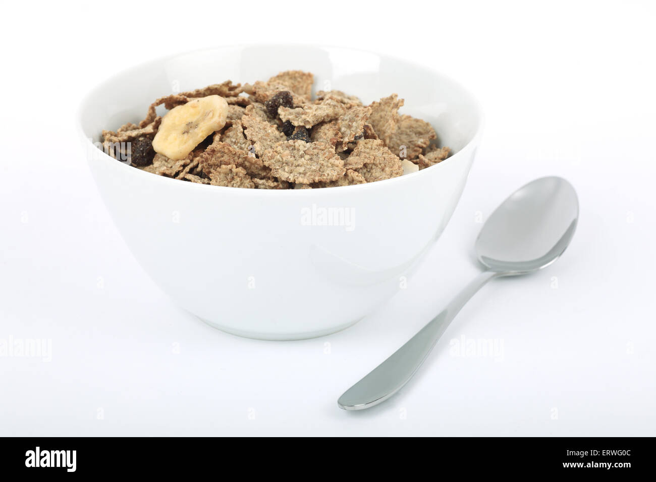 Eine Schüssel mit Obst und Ballaststoffen Cerealien Stockfoto