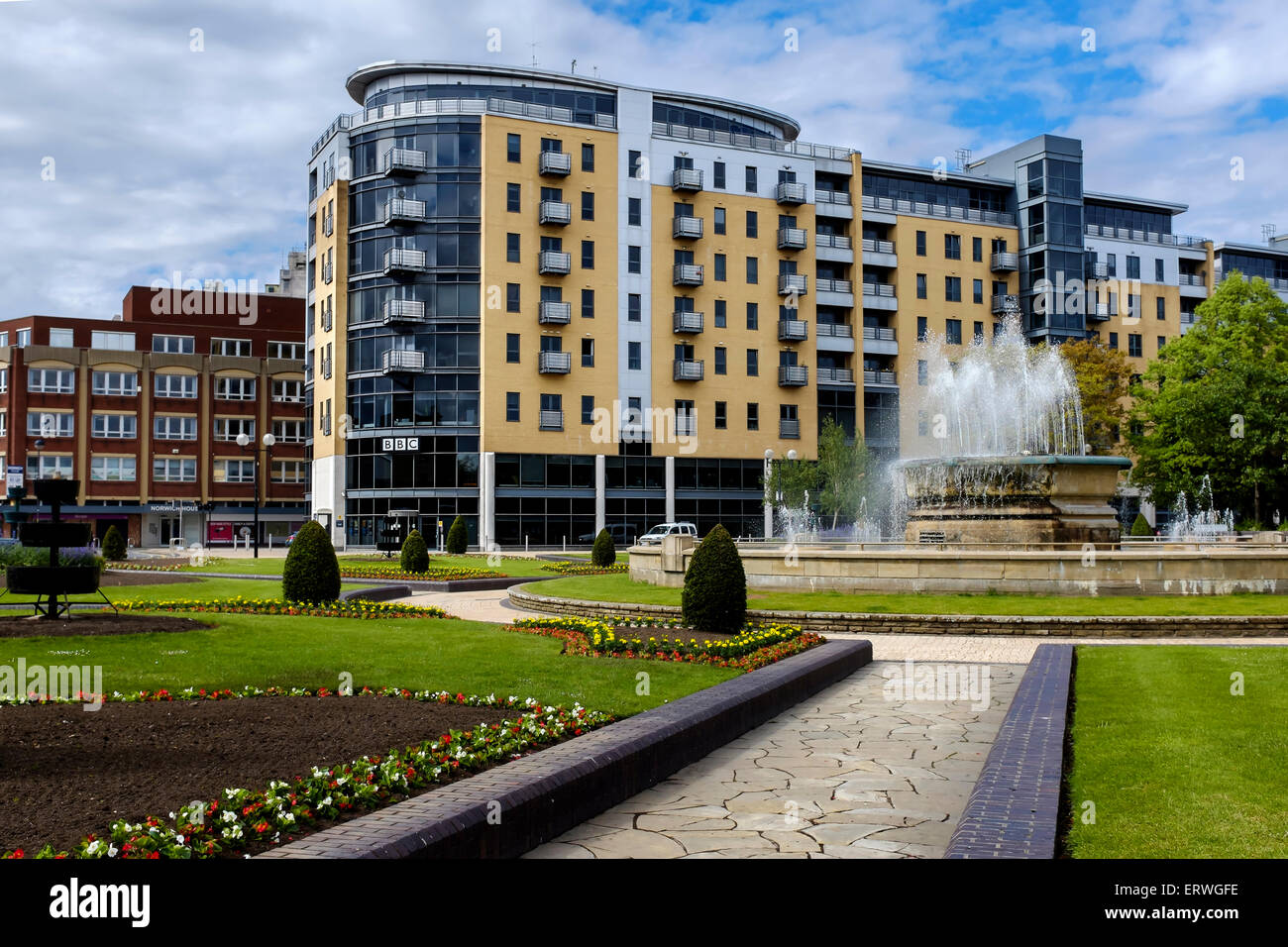 BBC Gebäude Queens Court, Queen es Gardens, Rumpf. UK Kulturhauptstadt 2017 Stockfoto