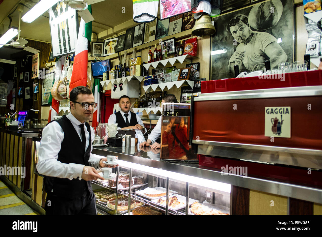 Bar Italia auf Frith Street, London, Vereinigtes Königreich Stockfoto