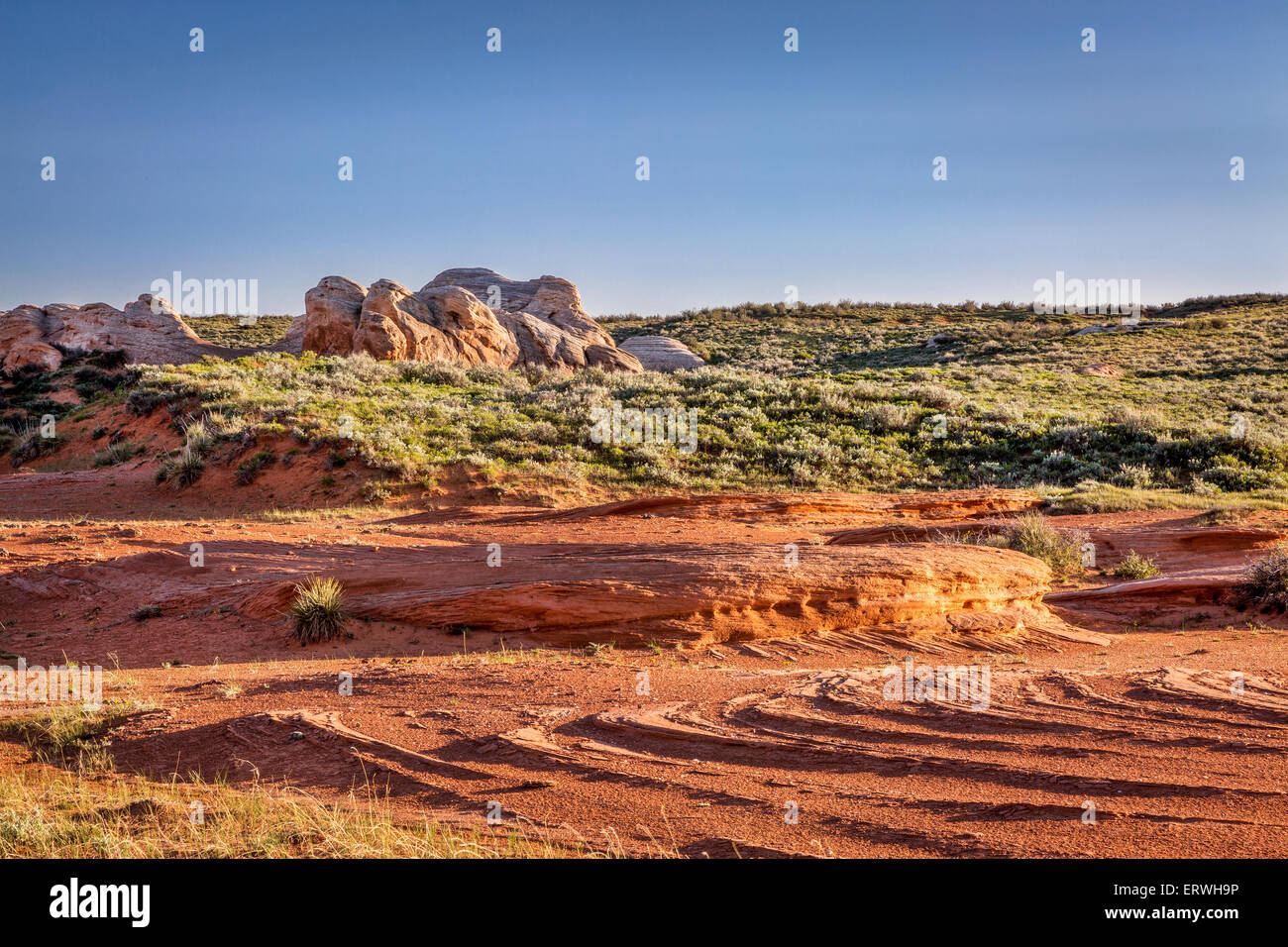 roten Sandsteinformationen und Prärie im Sand Creek National Monument an Colorado und Wyoming Grenze in der Nähe von Laramie Stockfoto