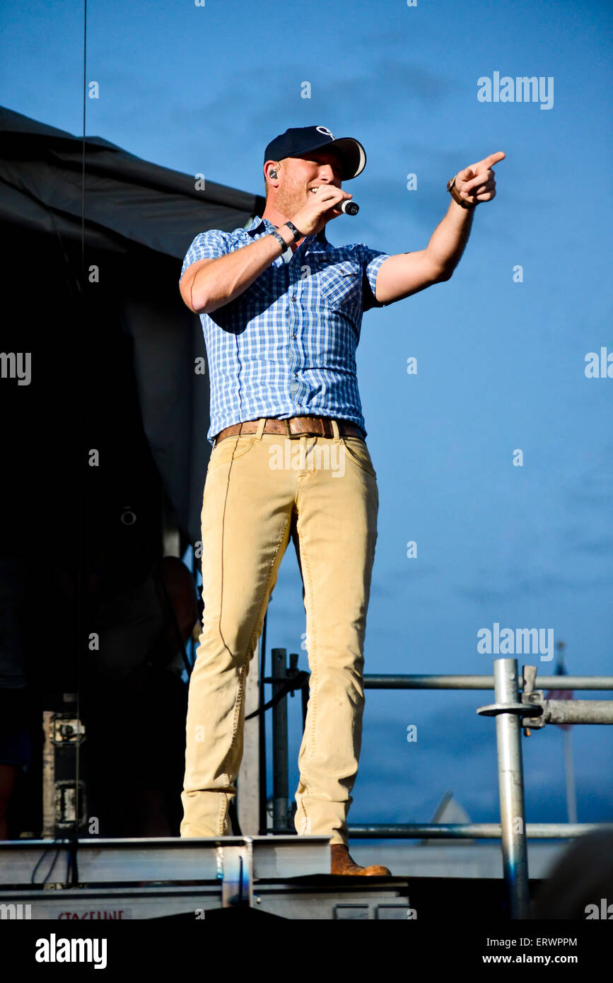 Cole Swindell beim Carolina Country Music Festival in Myrtle Beach, South Carolina Stockfoto