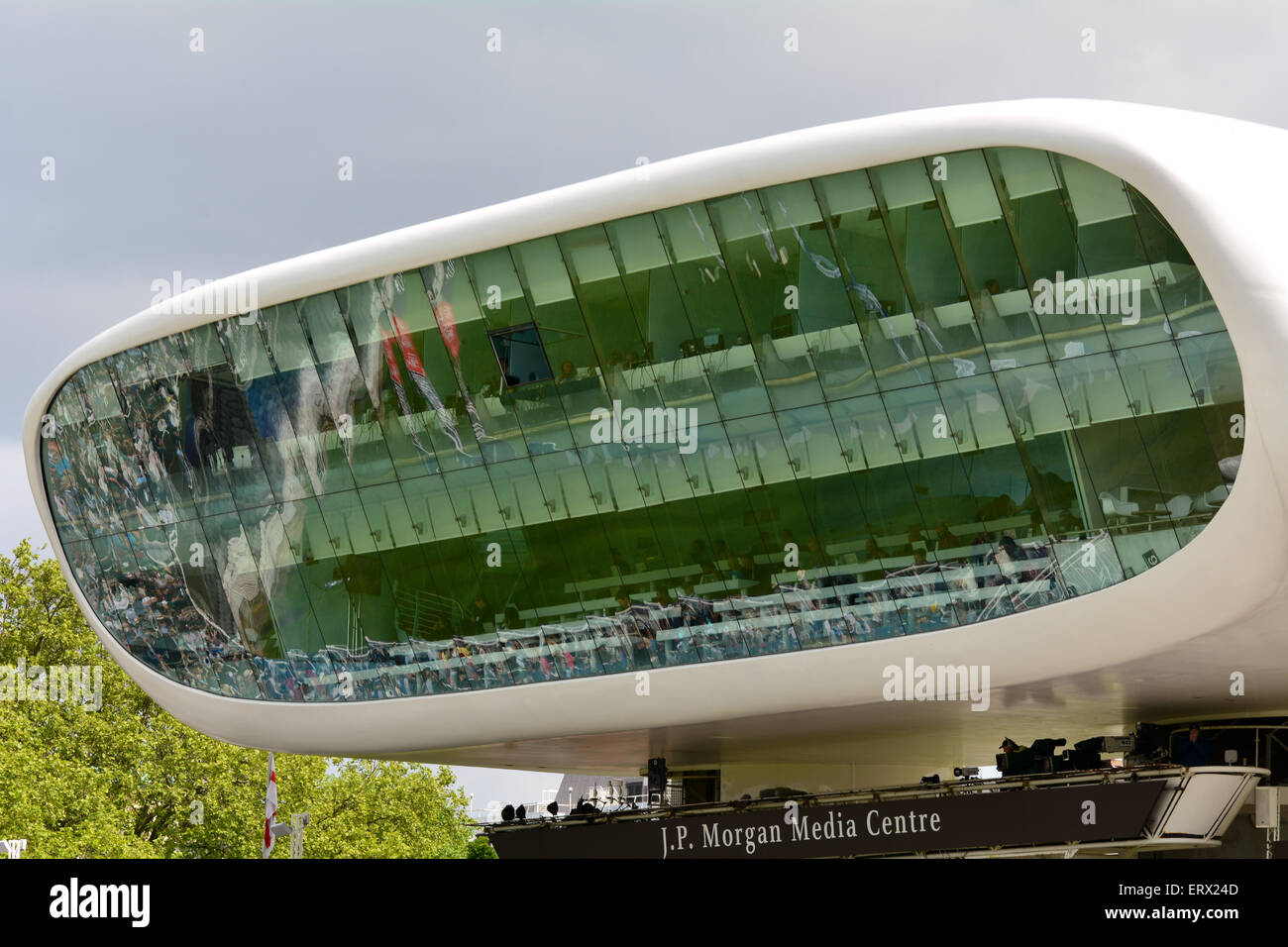 Das Medienzentrum "Raumschiff" Lords Cricket Ground am 5. Tag 1. Testspiel England Vs New Zealand Stockfoto