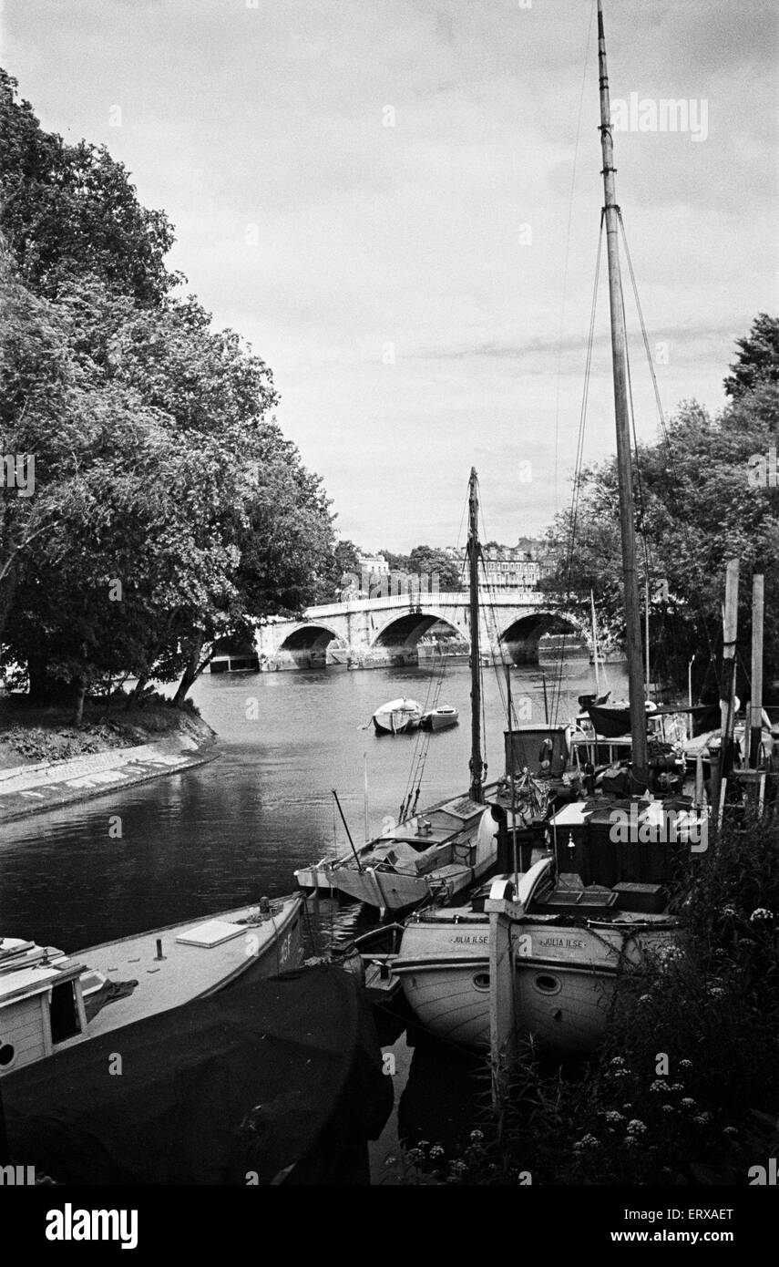 Szenen an der Themse in Richmond, Greater London. Ca. 1945. Stockfoto