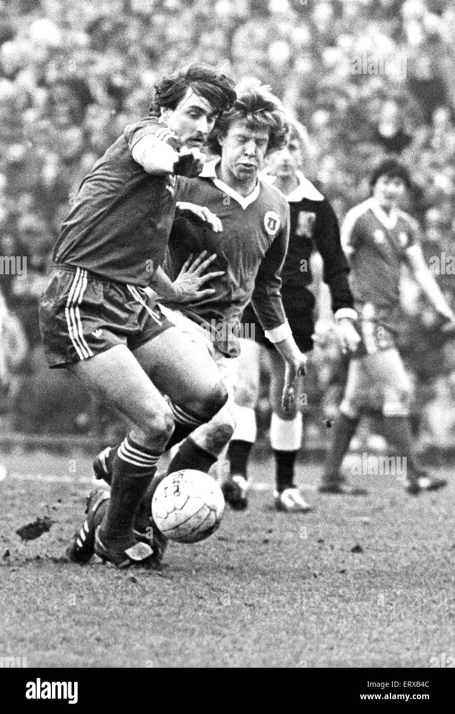David Hodgson, Middlesbrough F.C. 2-1 FC Everton, 22. März 1980 Stockfoto