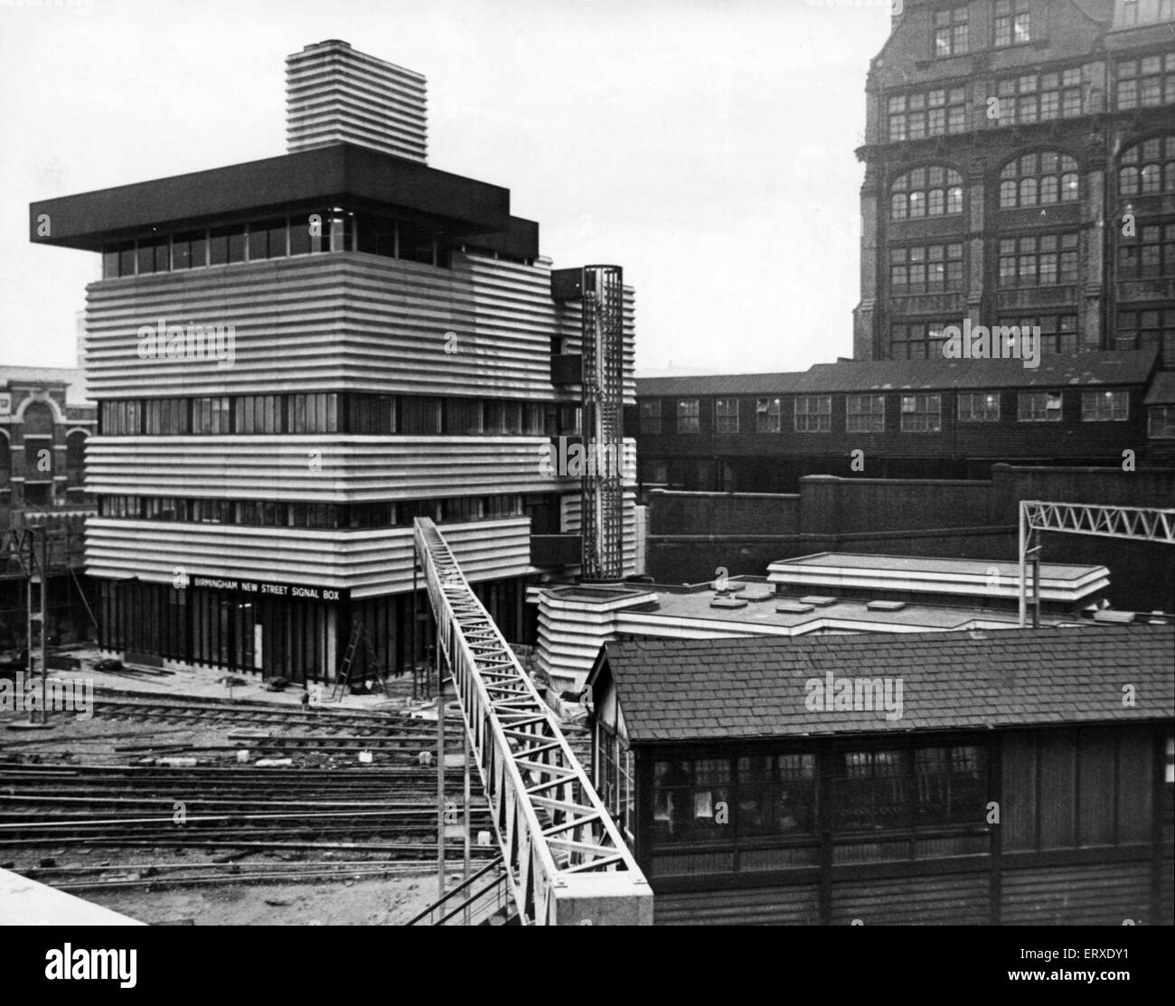 Signal-Box, New Street Station, Birmingham, 4. Januar 1966. Stockfoto