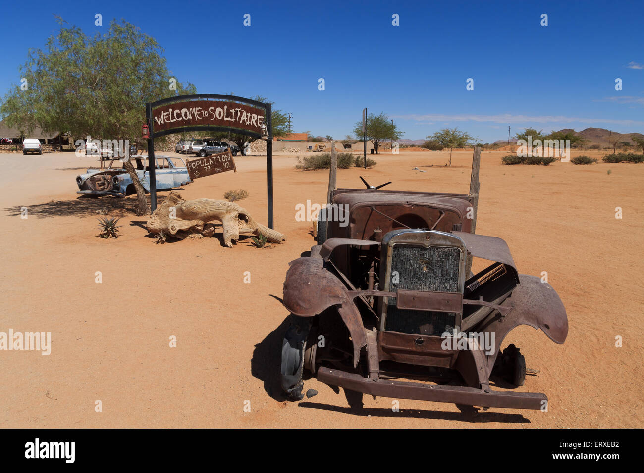 Verlassenes Auto von Solitaire, Namibia Stockfoto