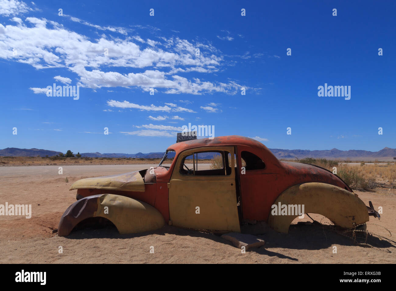 Verlassenes Auto von Solitaire, Namibia Stockfoto