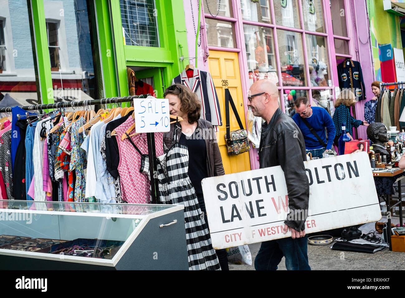 Portobello Road Market, London, Vereinigtes Königreich Stockfoto