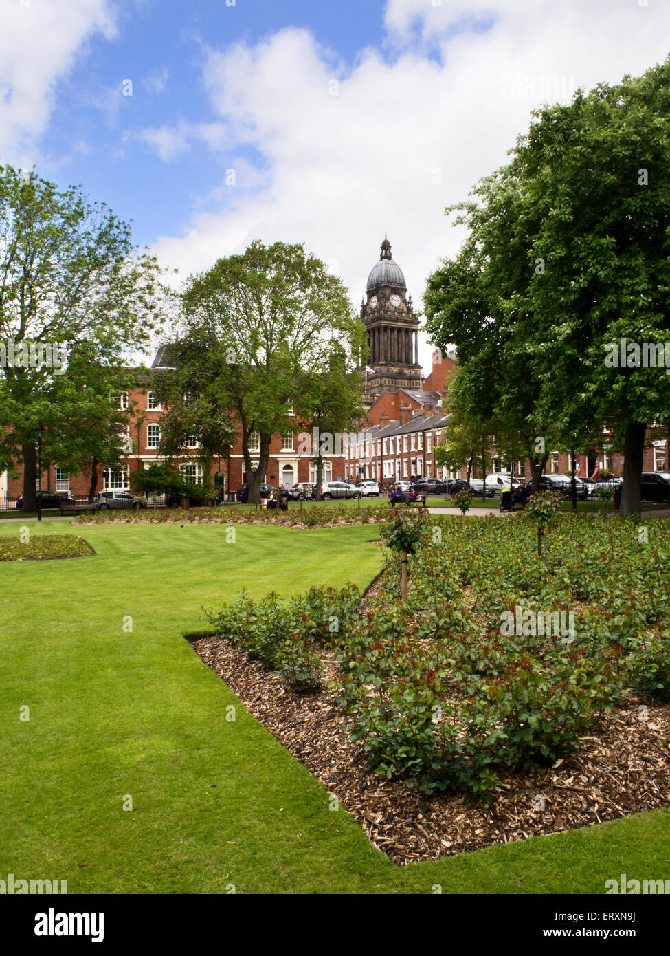 Park Square und Rathaus von Leeds Leeds West Yorkshire England Stockfoto