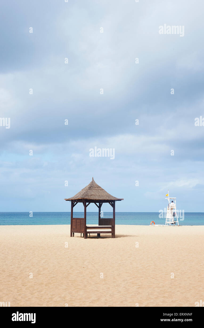 Zeigen Sie an auf den Atlantik vom Strand auf Sal, Kap Verde Stockfoto