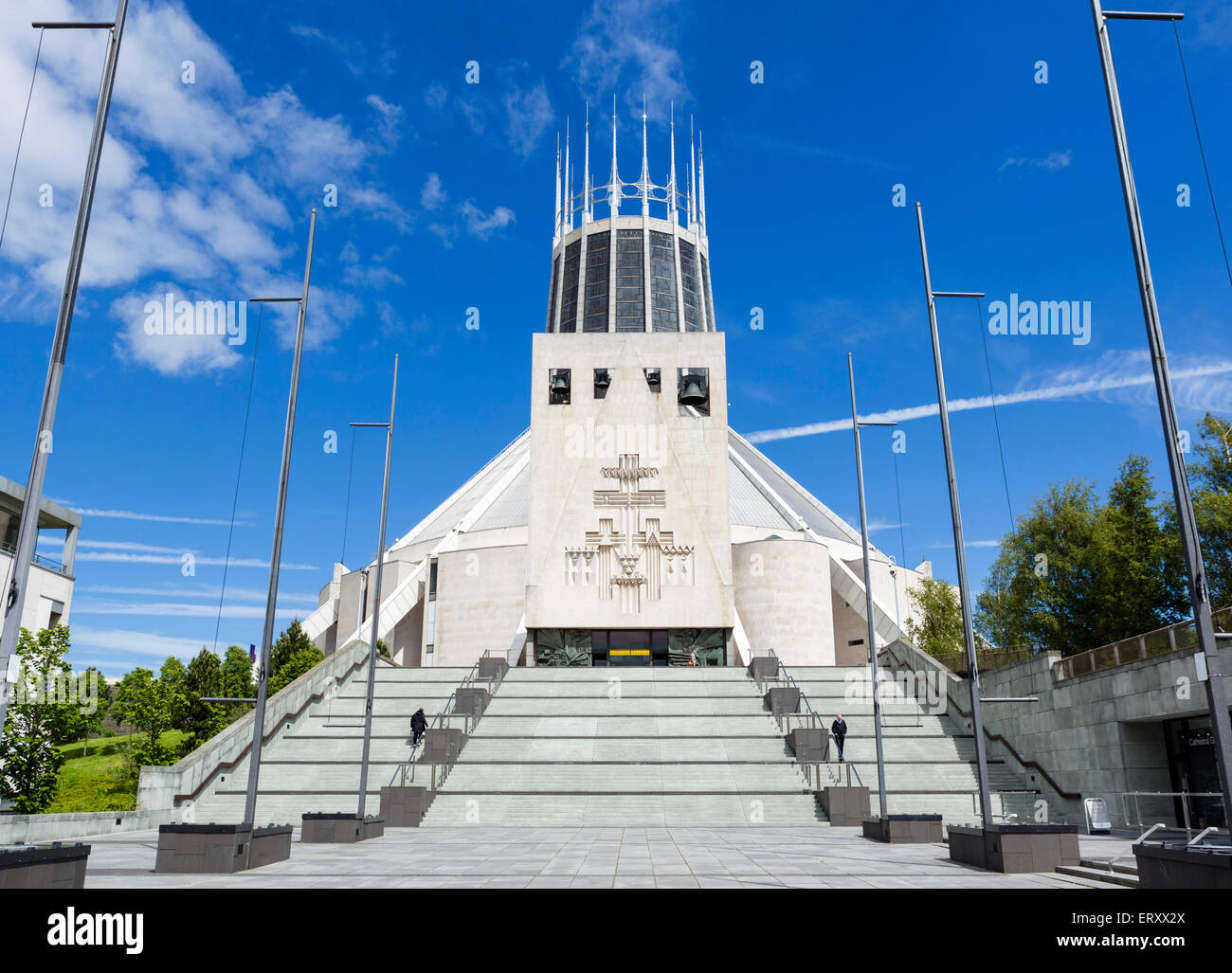 Vorderseite des Liverpool Metropolitan Cathedral, Liverpool, Merseyside, England, Vereinigtes Königreich Stockfoto
