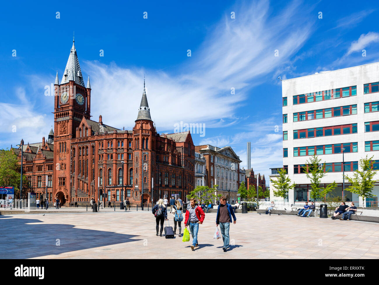 Universität von Liverpool mit Blick auf die Victoria Building, Brownlow Hill, Liverpool, Merseyside, England, UK Stockfoto