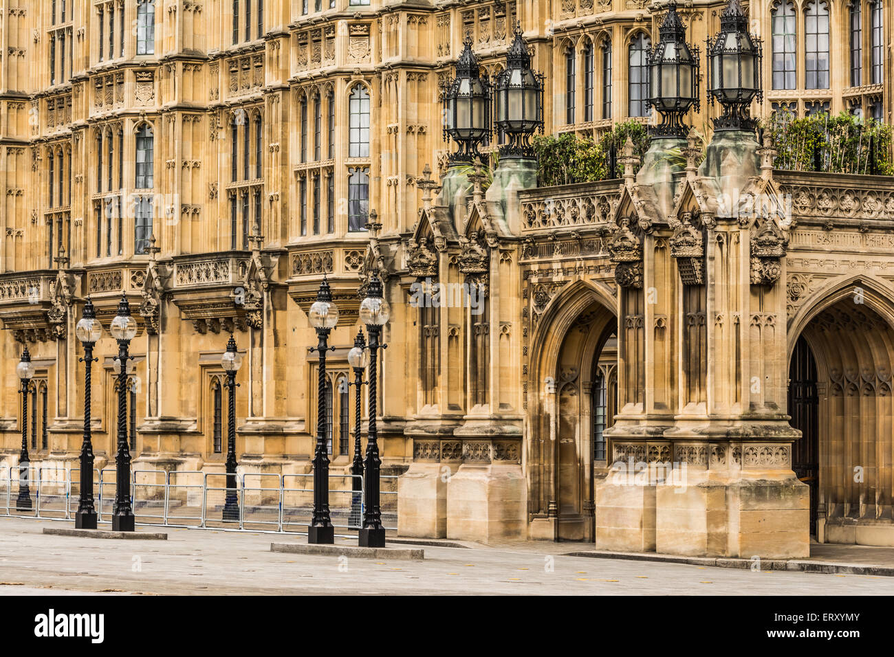 Architekturdetail des Palace of Westminster, London, UK. Stockfoto