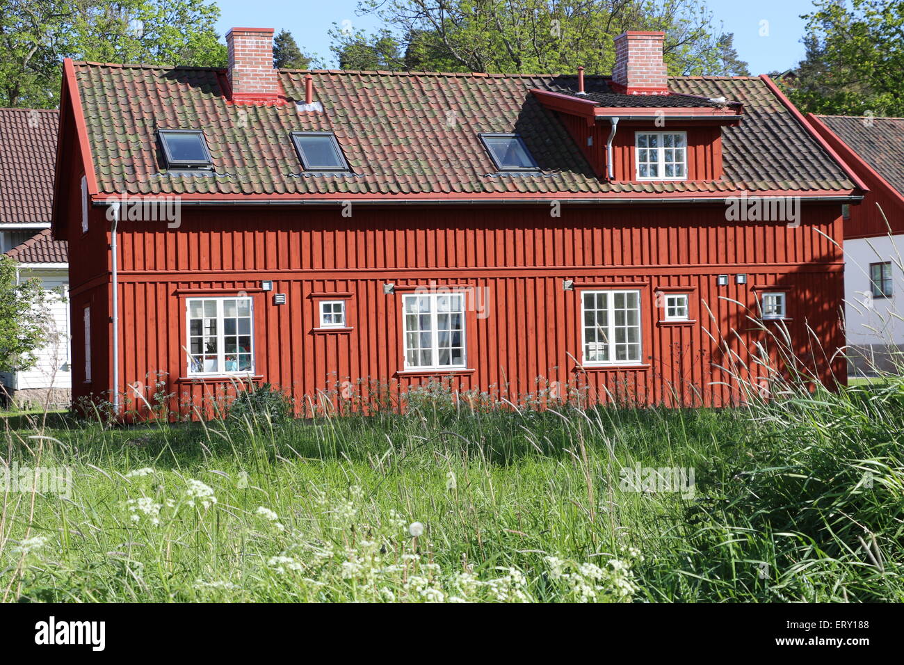 Traditionelles Haus in Fredrikstad, Norwegen Stockfoto