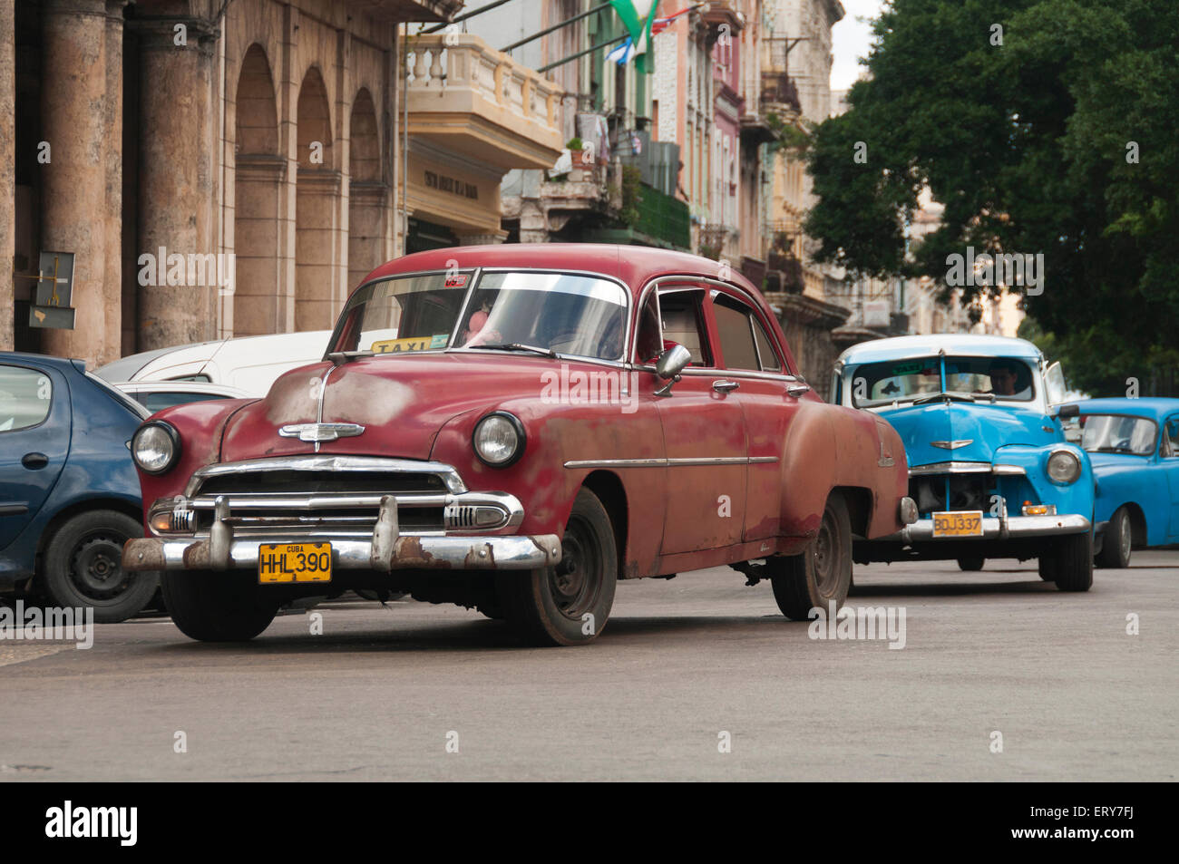 Elk224-1808 Kuba, Havanna, Oldtimer Stockfoto