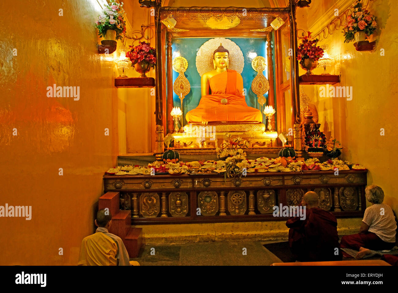 Statue von Lord Buddha; UNESCO World Heritage Site Mahabodhi Tempel; Bodhgaya; Bihar; Indien Stockfoto