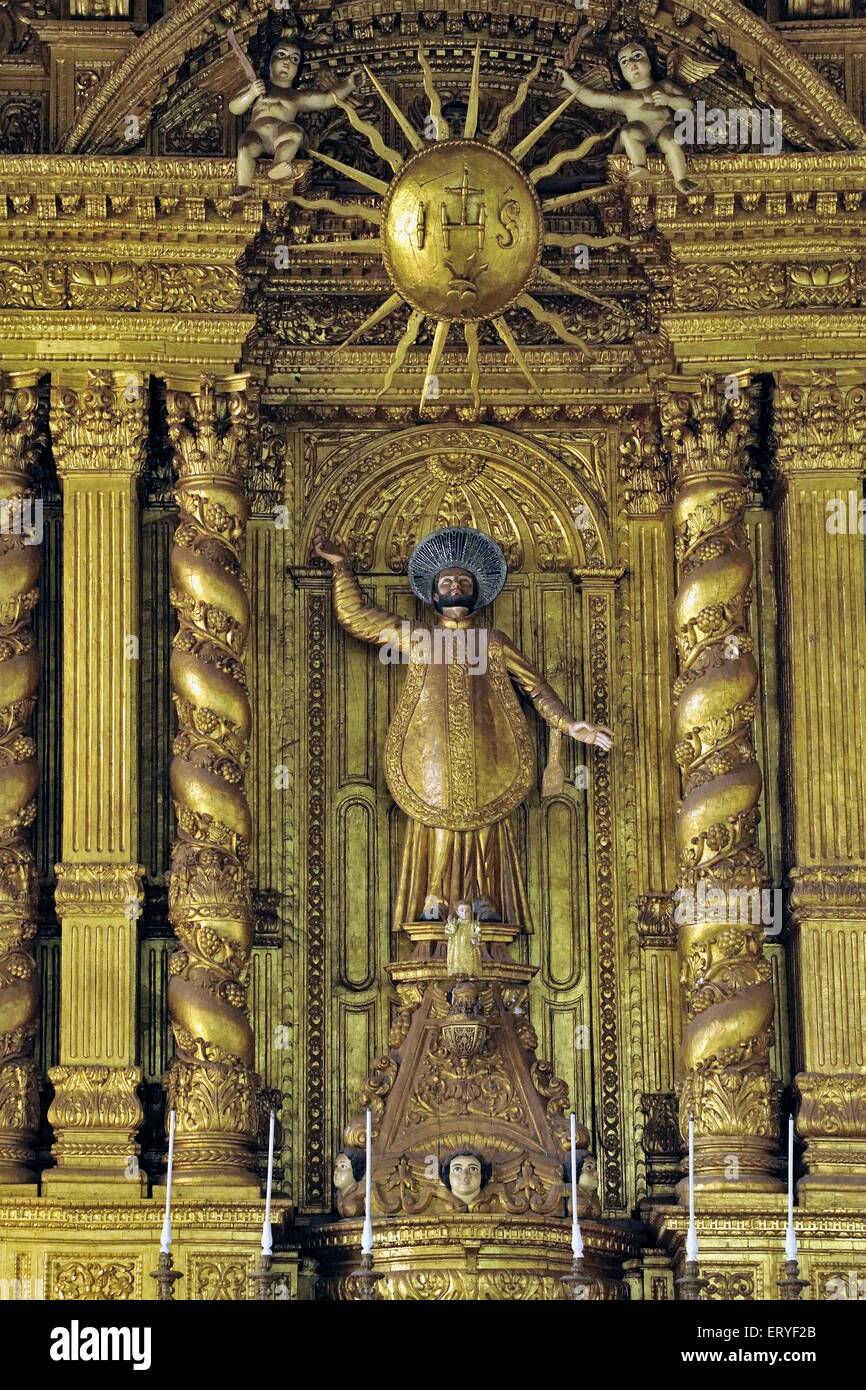 Basilica von Bom Jesus-Statue im siebzehnten, achtzehnten Jahrhundert; Old Goa; Indien Stockfoto