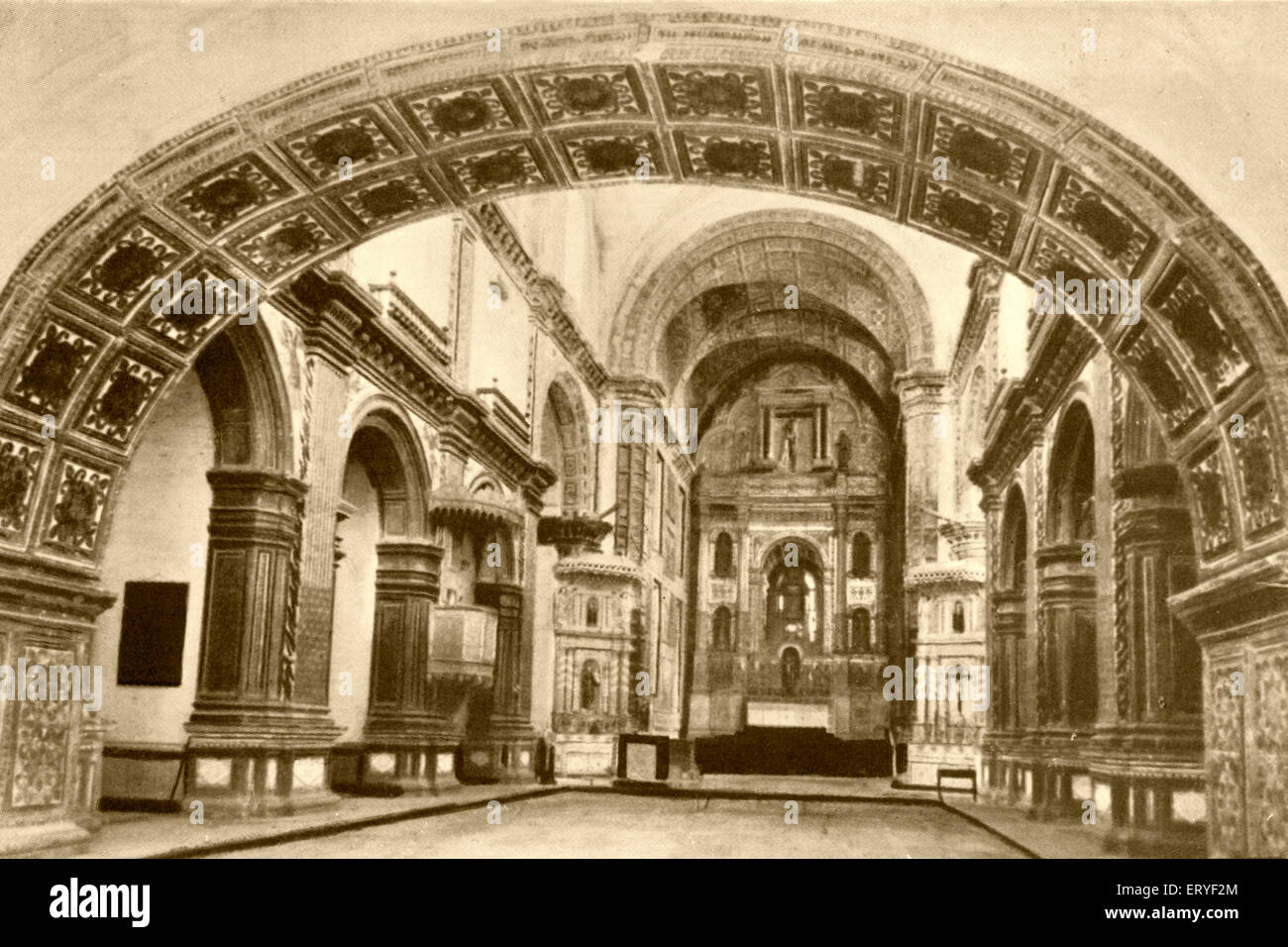 Alte vintage 1900s Kirche des Heiligen Franz von Assisi Goa Indien Stockfoto