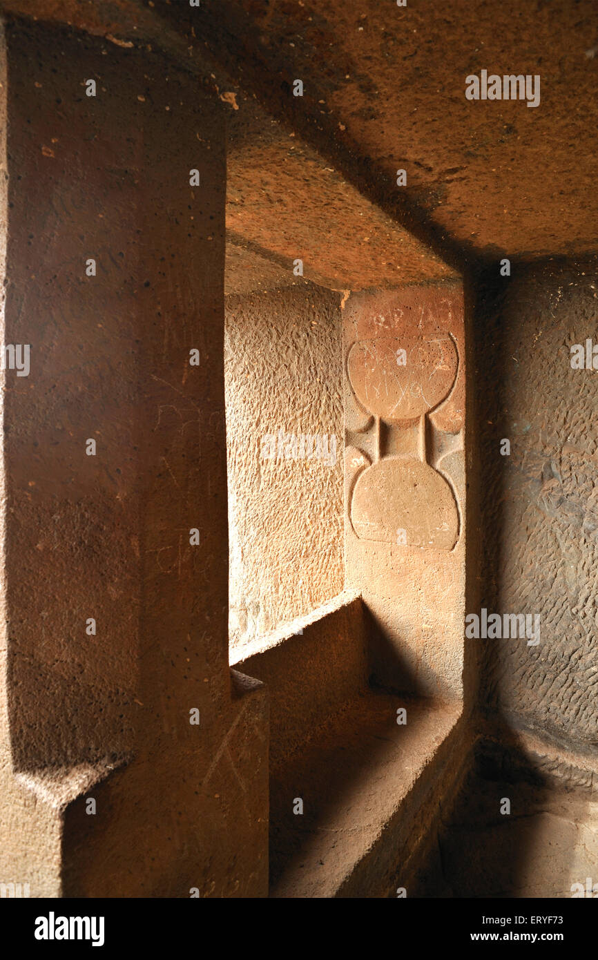 Innen blasse buddhistischen Höhle; Kirch; Raigad Raigarh; Maharashtra; Indien Stockfoto