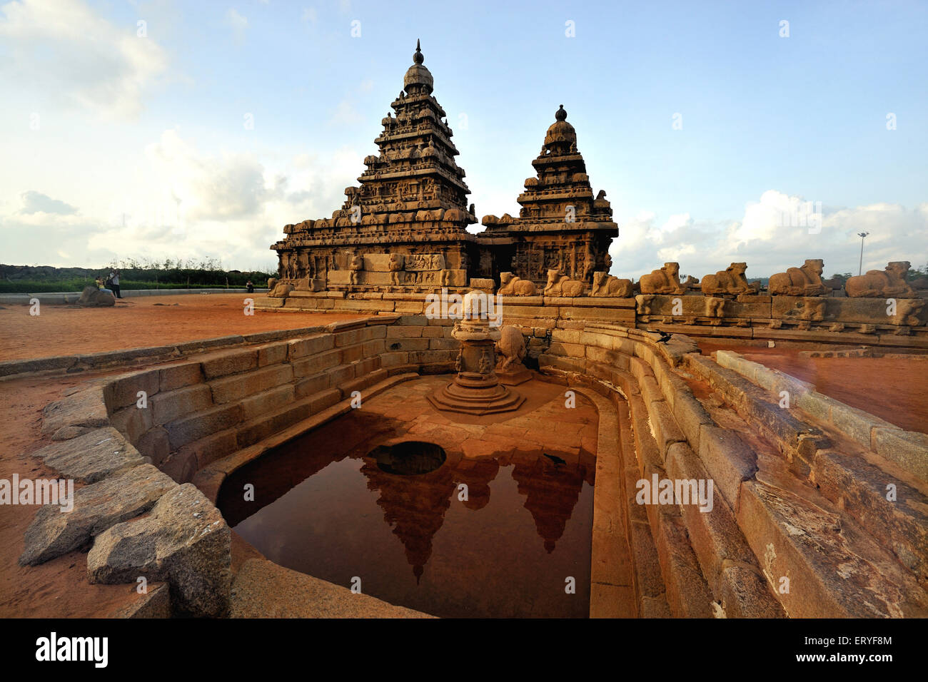 Shore Tempel, Mamallapuram Mahabalipuram; Chengalpattu, Tamil Nadu, Indien - Aad 167870 Stockfoto