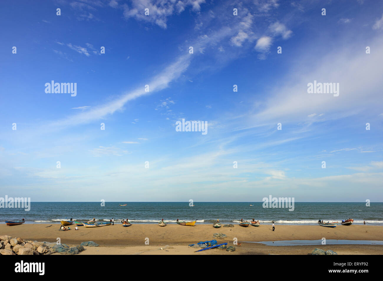 Tranquebar oder Dansborg Meeresstrand. Tamil Nadu; Indien Stockfoto