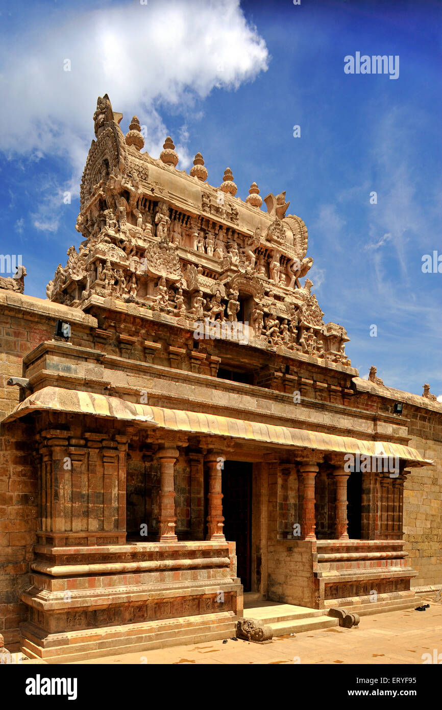 Eingang zum Airavatheeswara-Tempel, Darasuram Dharasuram, Airavatesvara-Tempel, Hindu-Tempel, Kumbakonam, Thanjavur, Tamil Nadu, Indien, indische Tempel Stockfoto