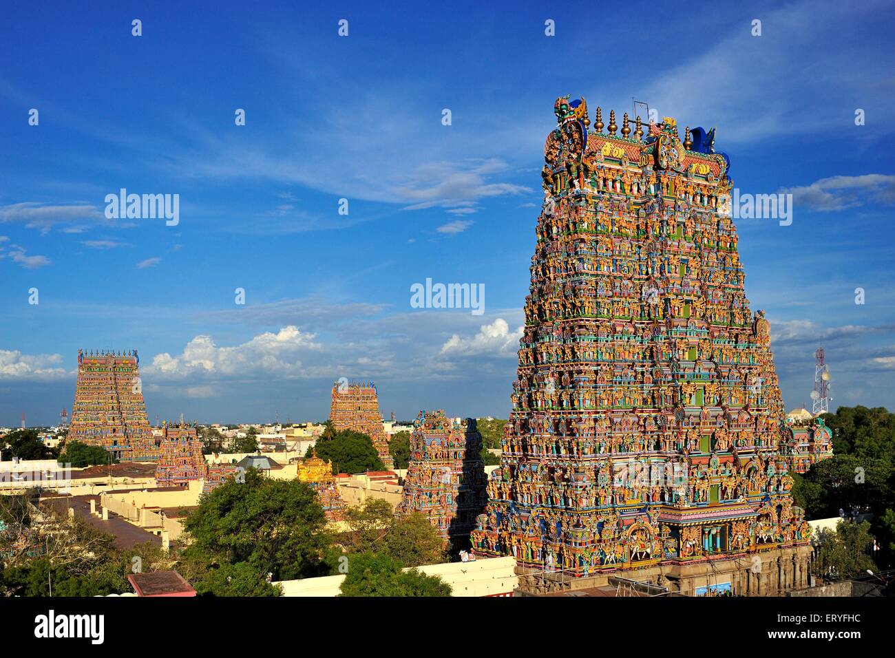 Meenakshi Sundareswarar oder Meenakshi Amman Tempel Madurai Tamil Nadu Indische Tempel hindu Tempel asien asiatisch Stockfoto