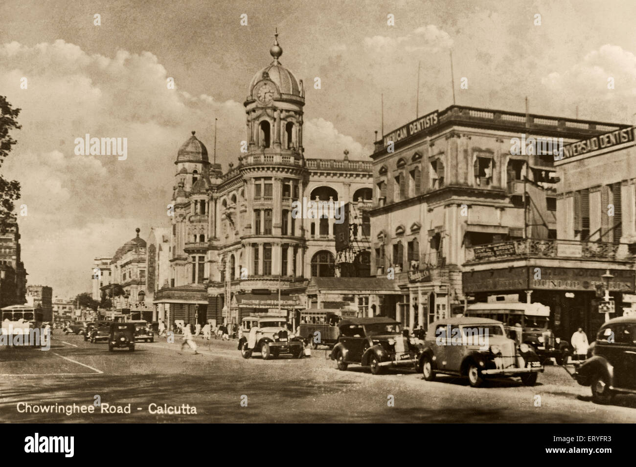 Chowringhee Road Chourangi Kalkutta Kalkutta Kalkata West Bengalen Indien Asien Alter Jahrgang 1900s Bild Stockfoto