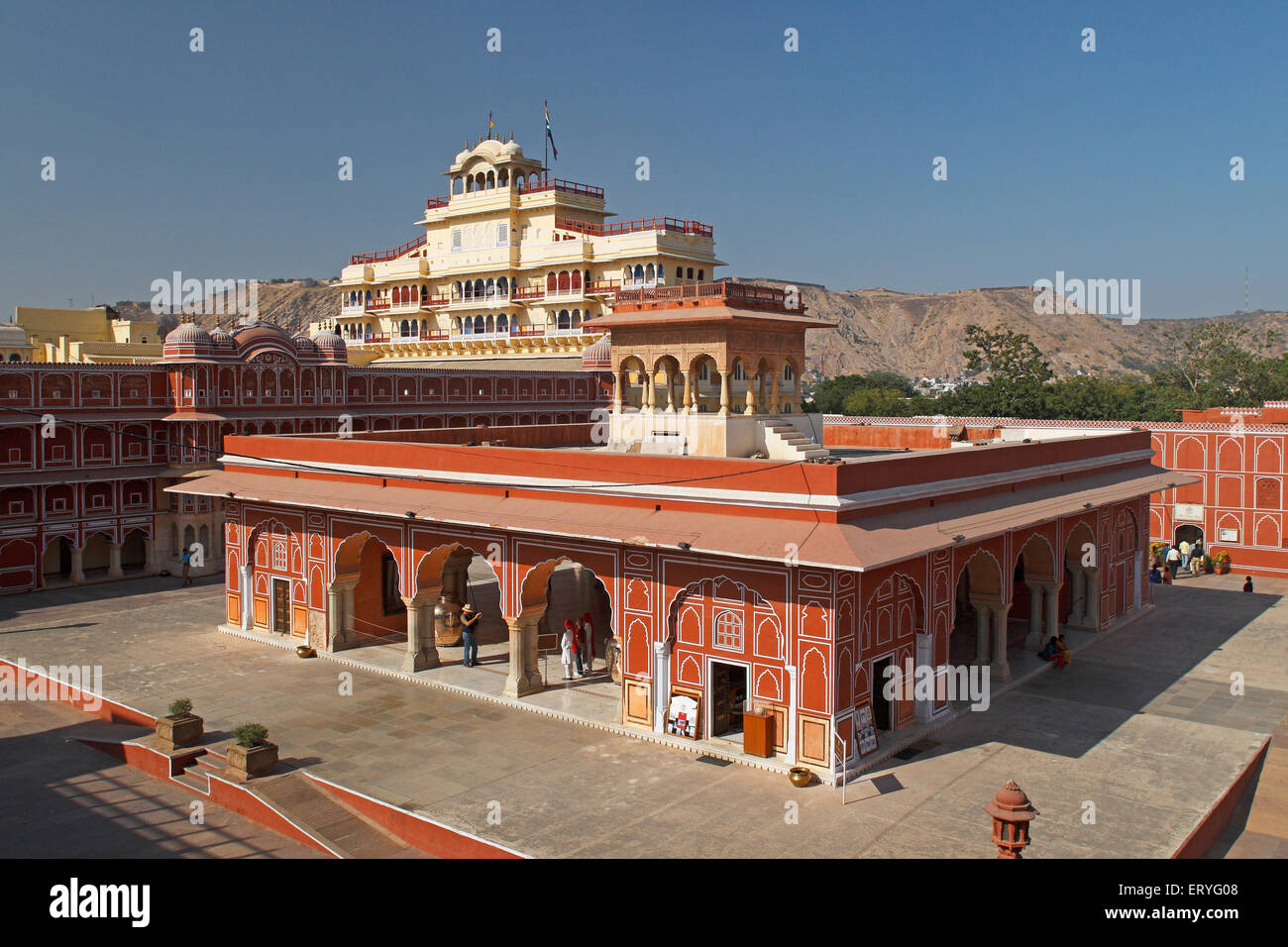 Aad 170549 - Chandra Mahal im City Palace, Jaipur, Rajasthan, Indien Stockfoto