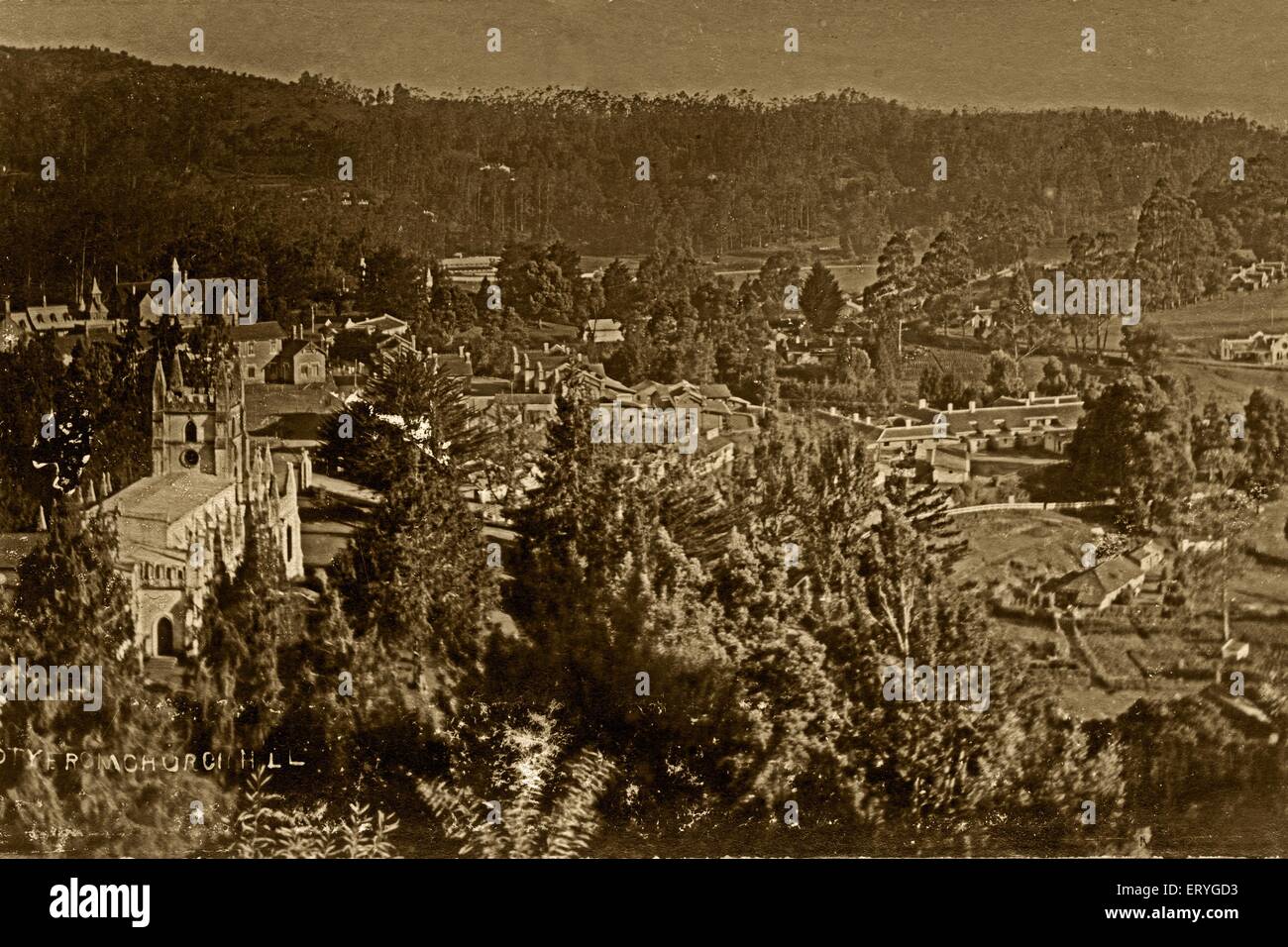 Ooty alte Stadt; alter Jahrgang 1900s Bild, Udagamandalam, Tamil Nadu; Indien, asien Stockfoto