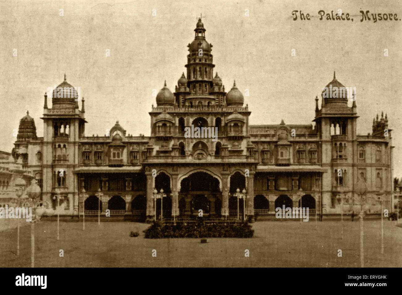 Mysore Maharaja Old Palace, altes altes antikes 1900er-Foto, Mysore, Mysuru, Karnataka, Indien, Asien Stockfoto