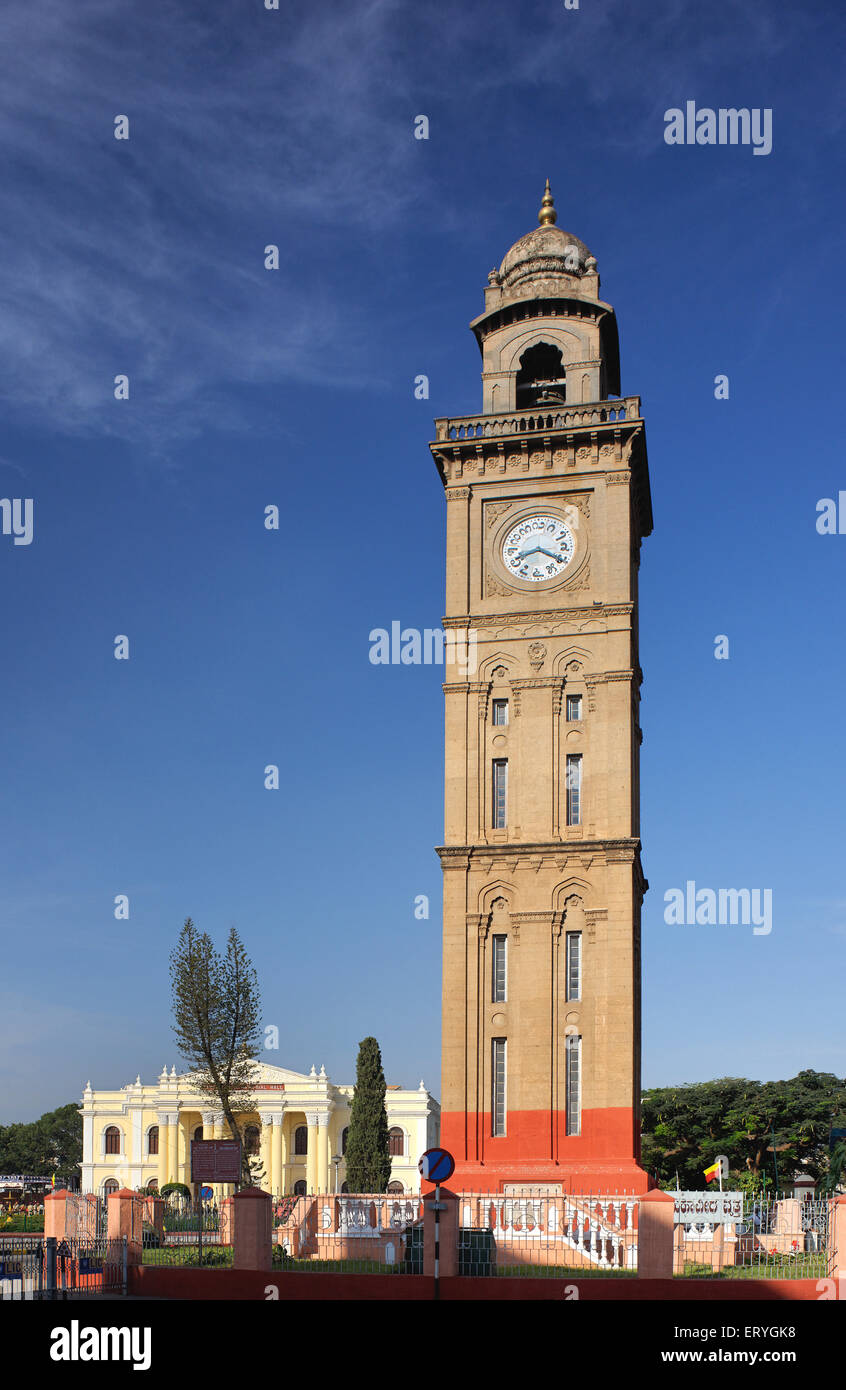 Silber Jubilee Uhrturm, Uhrturm, Mysore, Mysuru, Karnataka, Indien, Asien Stockfoto