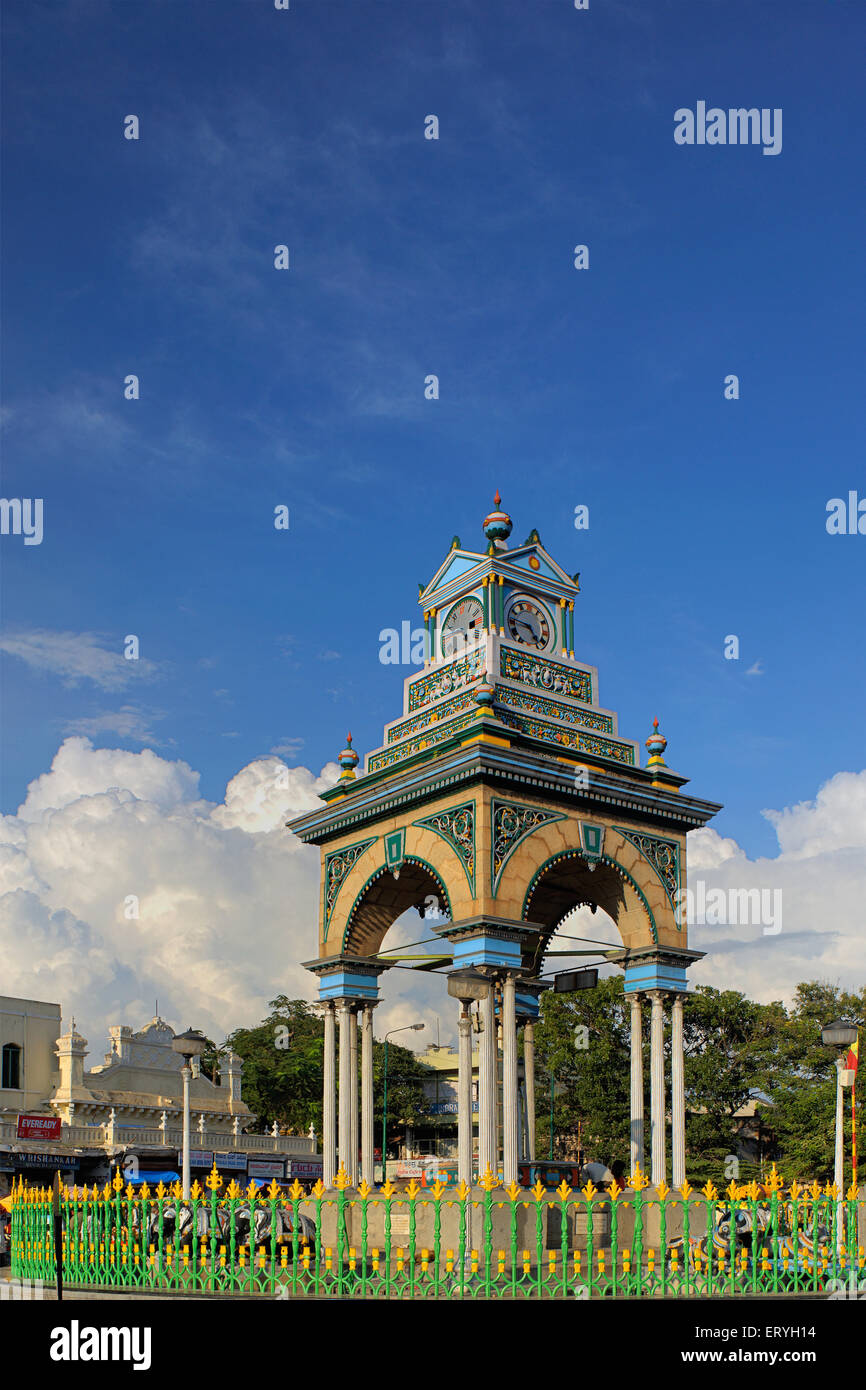Dufferin Clock Tower, Kreisverkehr Clock Tower, Mysore, Mysuru, Karnataka, Indien, Asien Stockfoto
