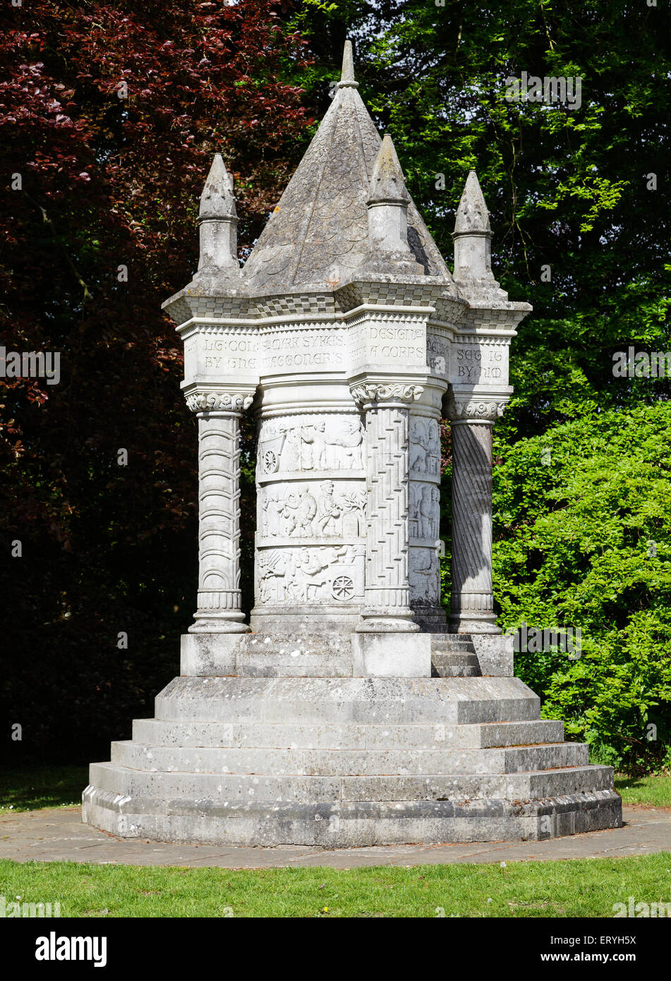 Wolds Fuhrleuten Reserve Kriegerdenkmal, Sledmere - 1919 durch Carlo Magnoni, Design von Sir Mark Sykes, Yorkshire, England Stockfoto