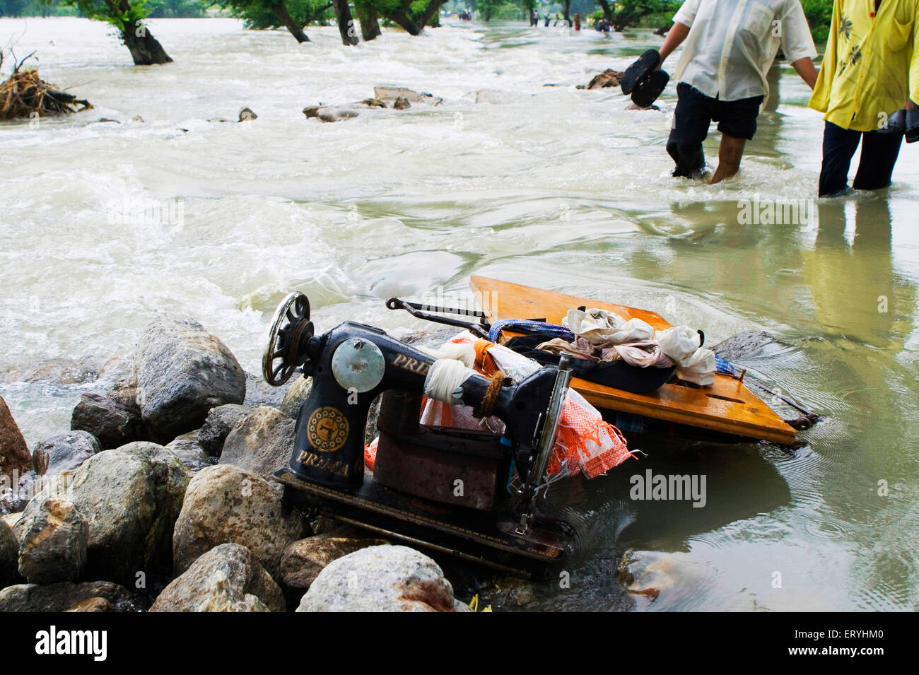 Kosi-Hochwasser im Jahr 2008, die meistens litt unter Armutsgrenze Personen im Purniya Bezirk; Bihar; Indien Stockfoto