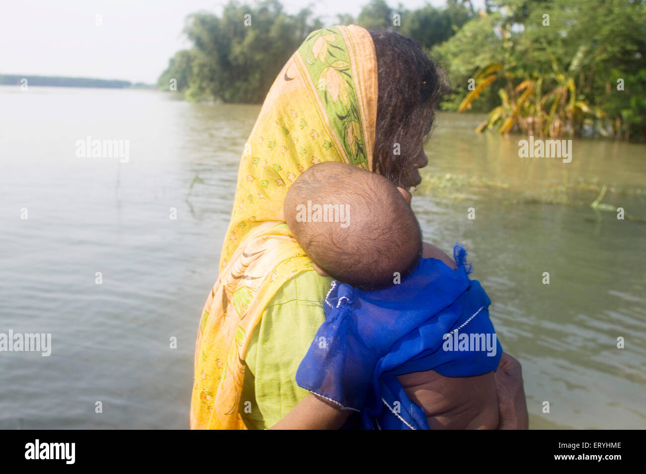 Kosi-Hochwasser im Jahr 2008, die meistens litt unter Armutsgrenze Personen im Purniya Bezirk; Bihar; Indien Stockfoto