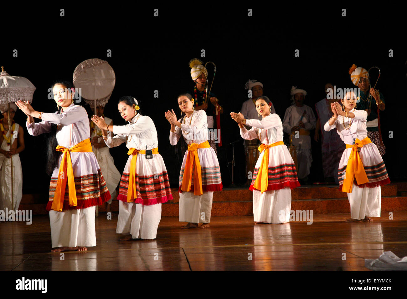 Lai Haraoba Tanz, Volkstänzer, Nord-Osten, Manipur, Indien, Asien Stockfoto