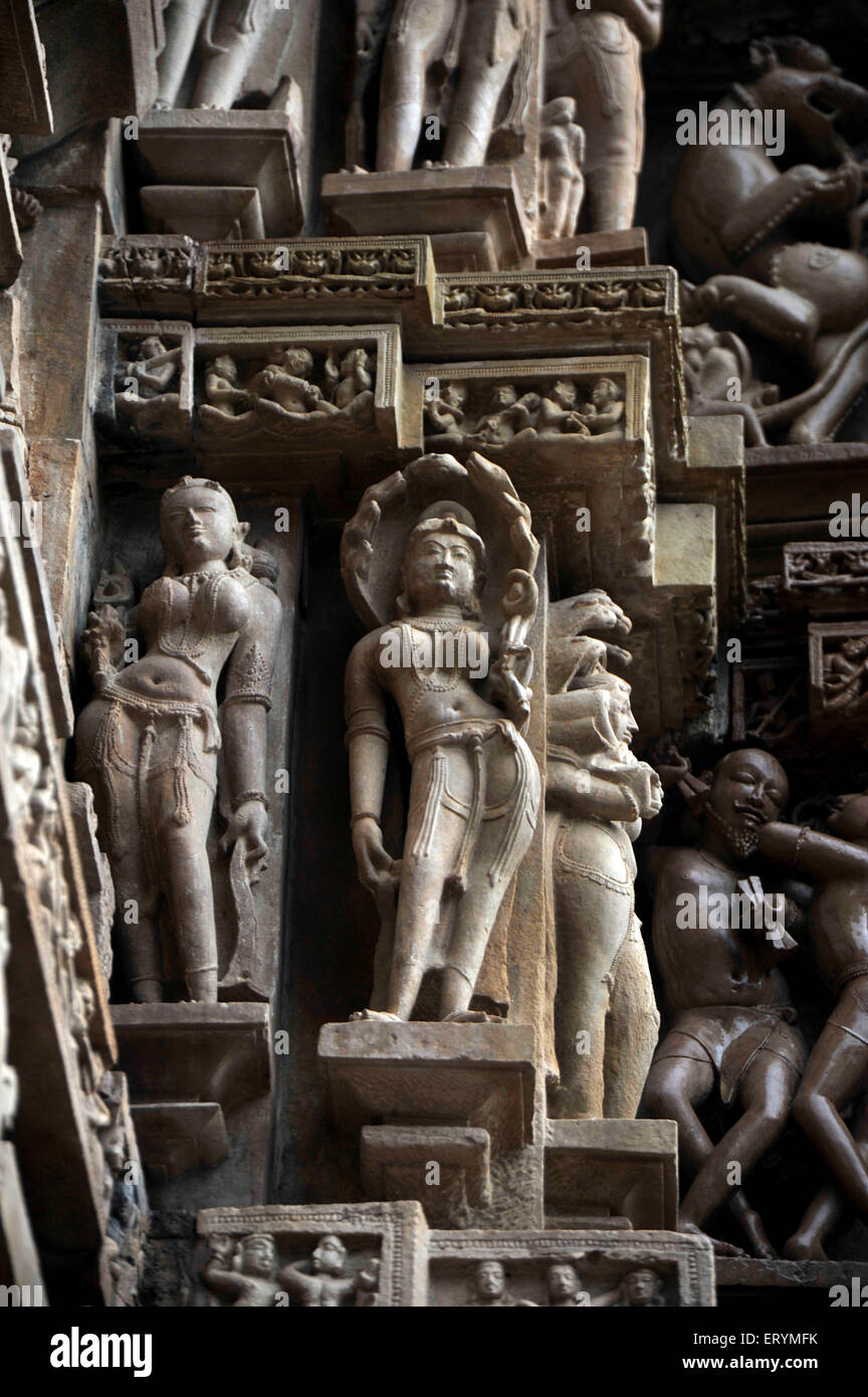 Nagi Schlange Königin auf Lakshman Tempel Khajuraho Madhya Pradesh Indien Asien Stockfoto