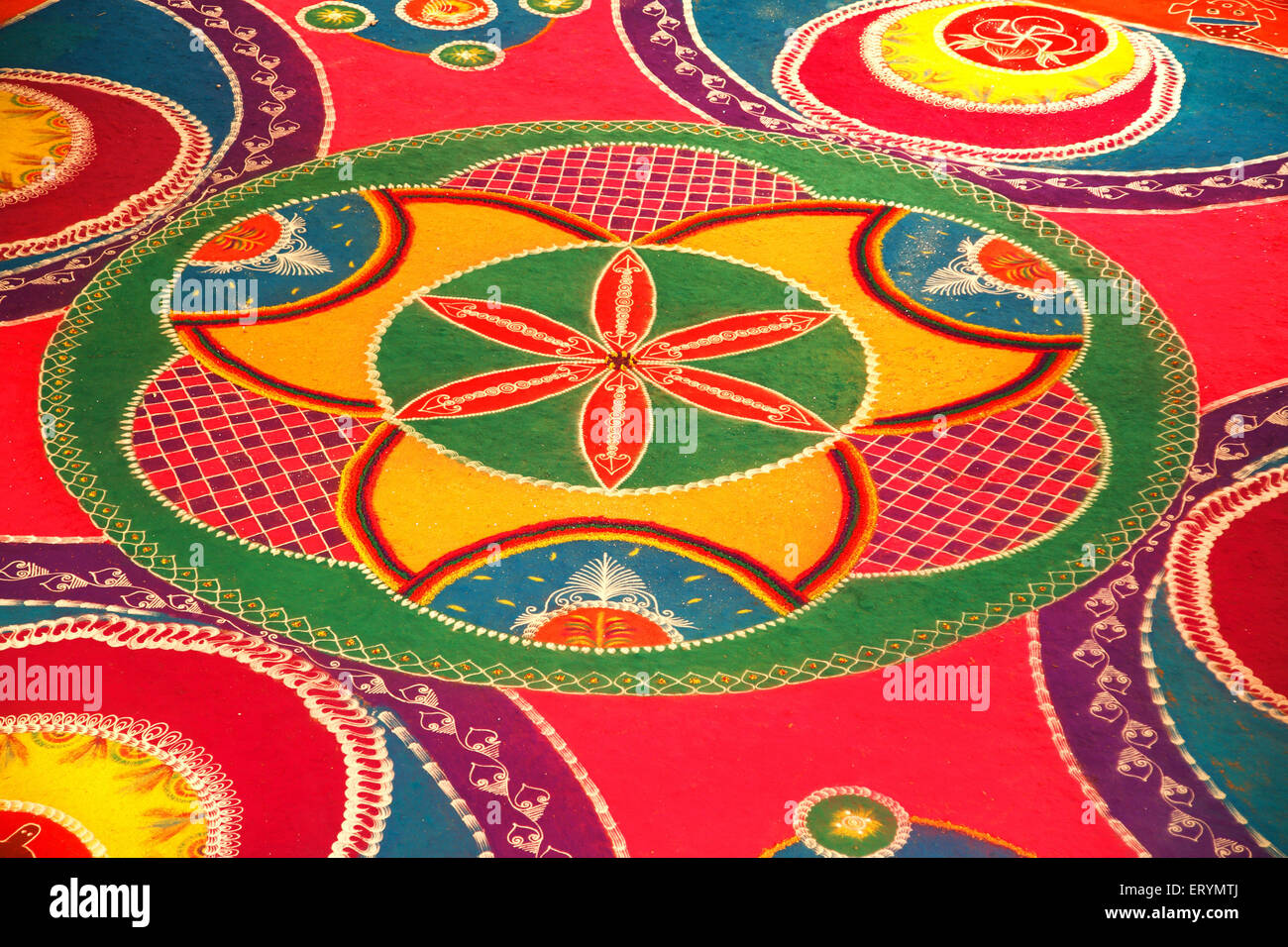 Rangoli Design, Diwali Festival, Deepavali Festivals, Dipawali, Divali, Indien, Asien Stockfoto