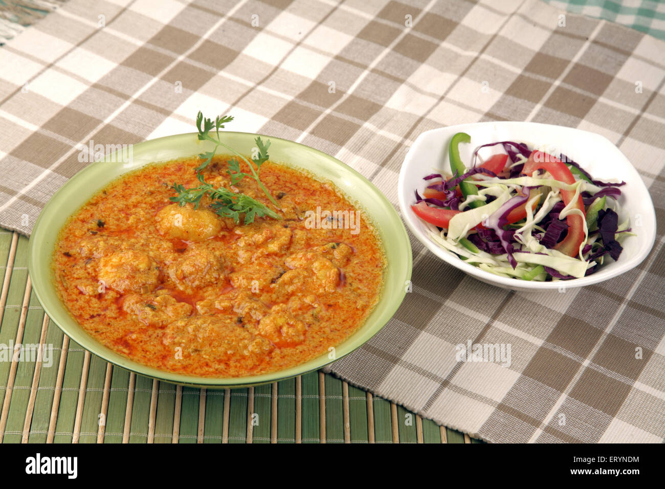 Nicht vegetarische Kost Garnelen Vindaloo Goa Indien Asien PR #743AH Stockfoto