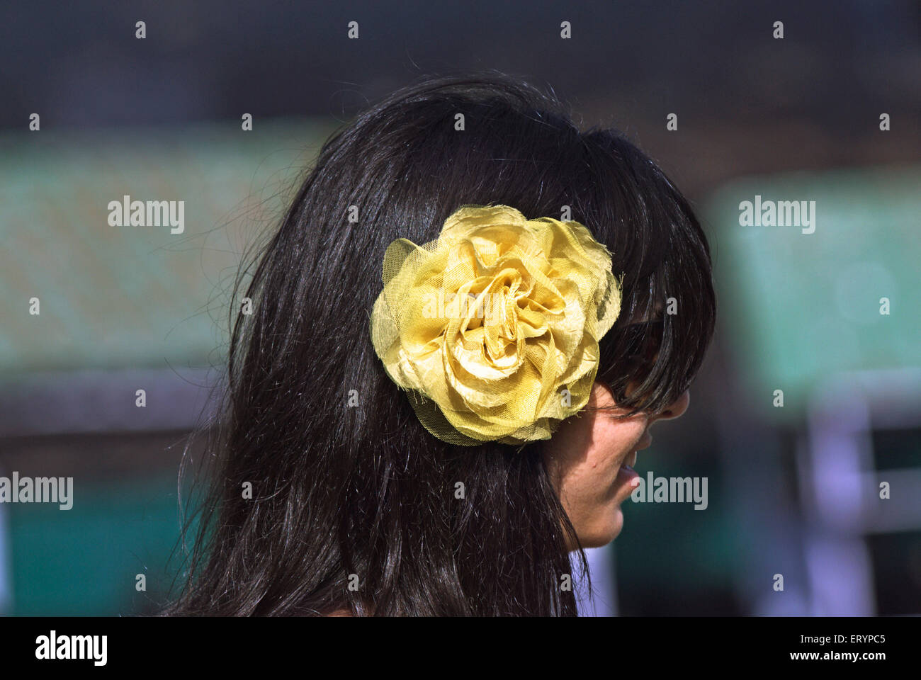 Fancy elegante stilvolle Kopfbedeckung, Poonawalla Züchter Million Rennen, Mahalaxmi Rennbahn, Bombay, Mumbai, Maharashtra, Indien, Indian Derby, Asien Stockfoto