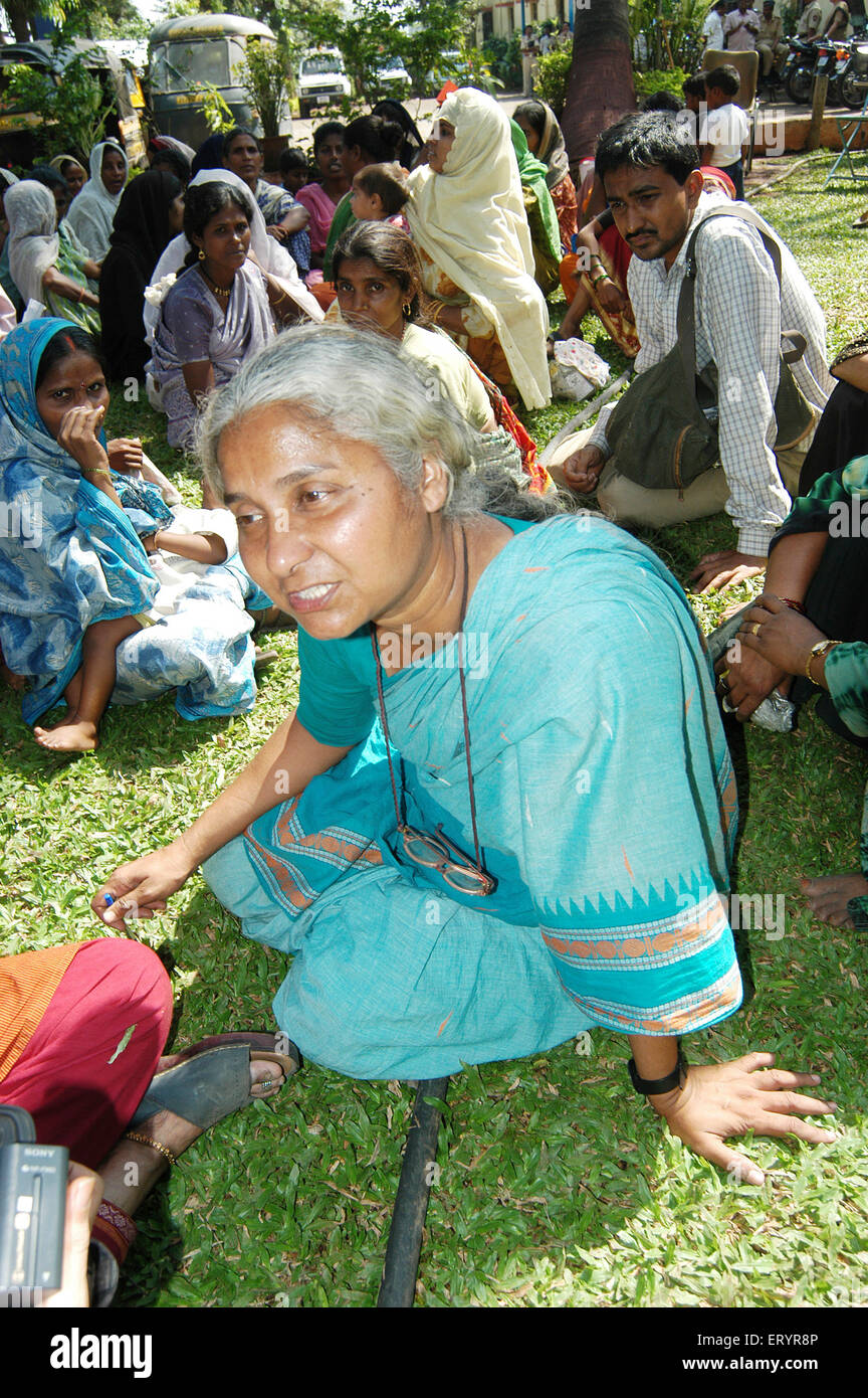 Medha Patkar , indischer Sozialaktivist , Gründer , Narmada Bachao Andolan , Protestierende , Agitation , Bombay , Mumbai , Maharashtra , Indien , Asien Stockfoto